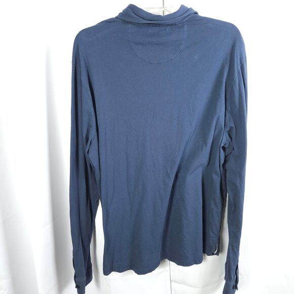 Left Coast Tee Mens XL Greyish Blue Long Sleeve Cotton Polo Shirt Peru - Picture 2 of 7